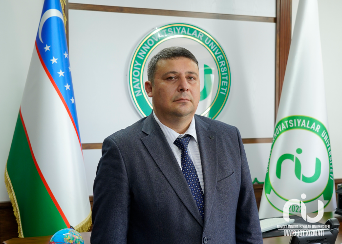 O'zbekiston Respublikasi bayrog'ining 33 yilligiga Navoiy innovatsiyalar universiteti rektori J.Mavlonovning tabrigi
