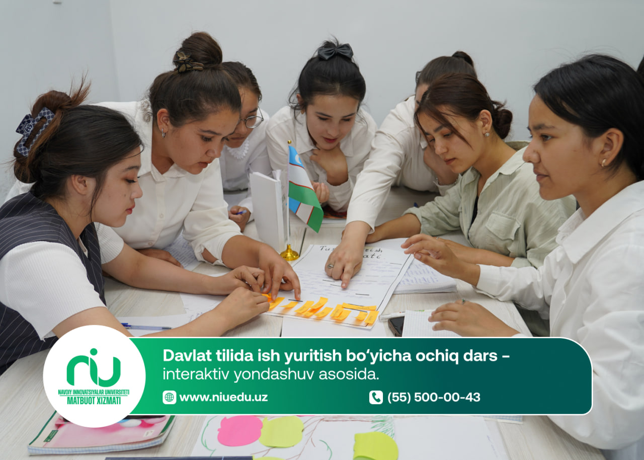 Davlat tilida ish yuritish bo‘yicha ochiq dars – interaktiv yondashuv asosida