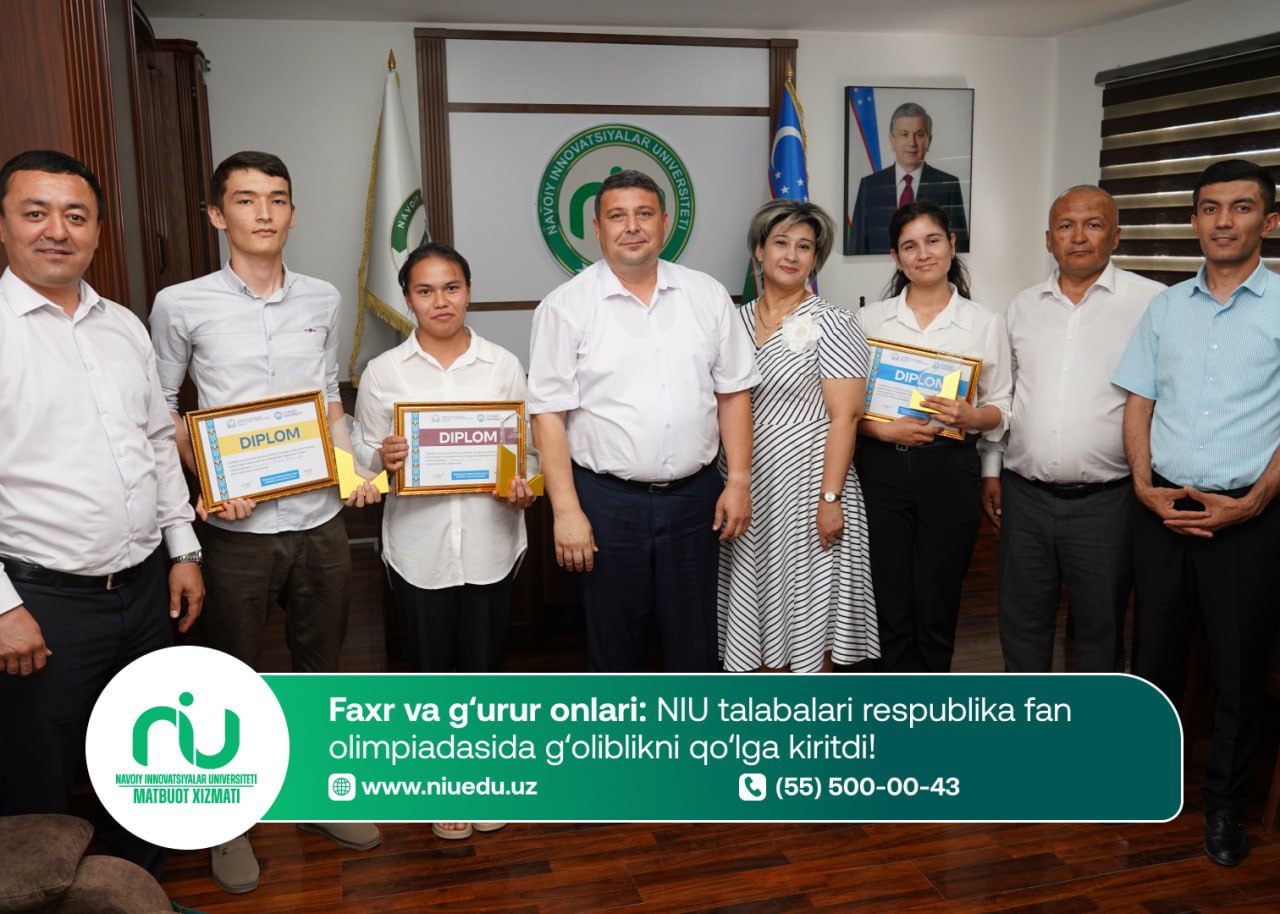 Faxr va g‘urur onlari: NIU talabalari respublika fan olimpiadasida g‘oliblikni qo‘lga kiritdi!