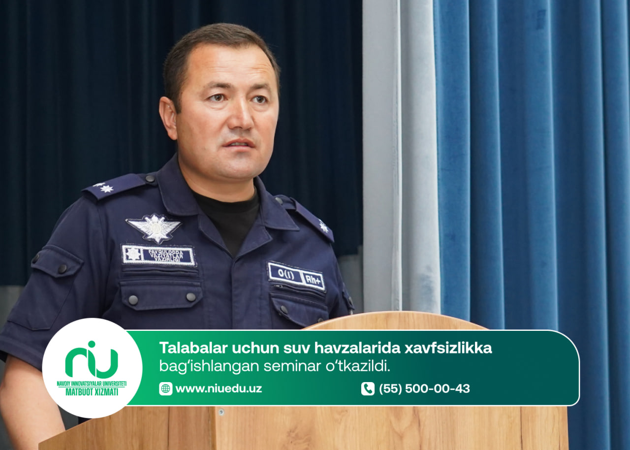 Talabalar uchun suv havzalarida xavfsizlikka bag‘ishlangan seminar o‘tkazildi
