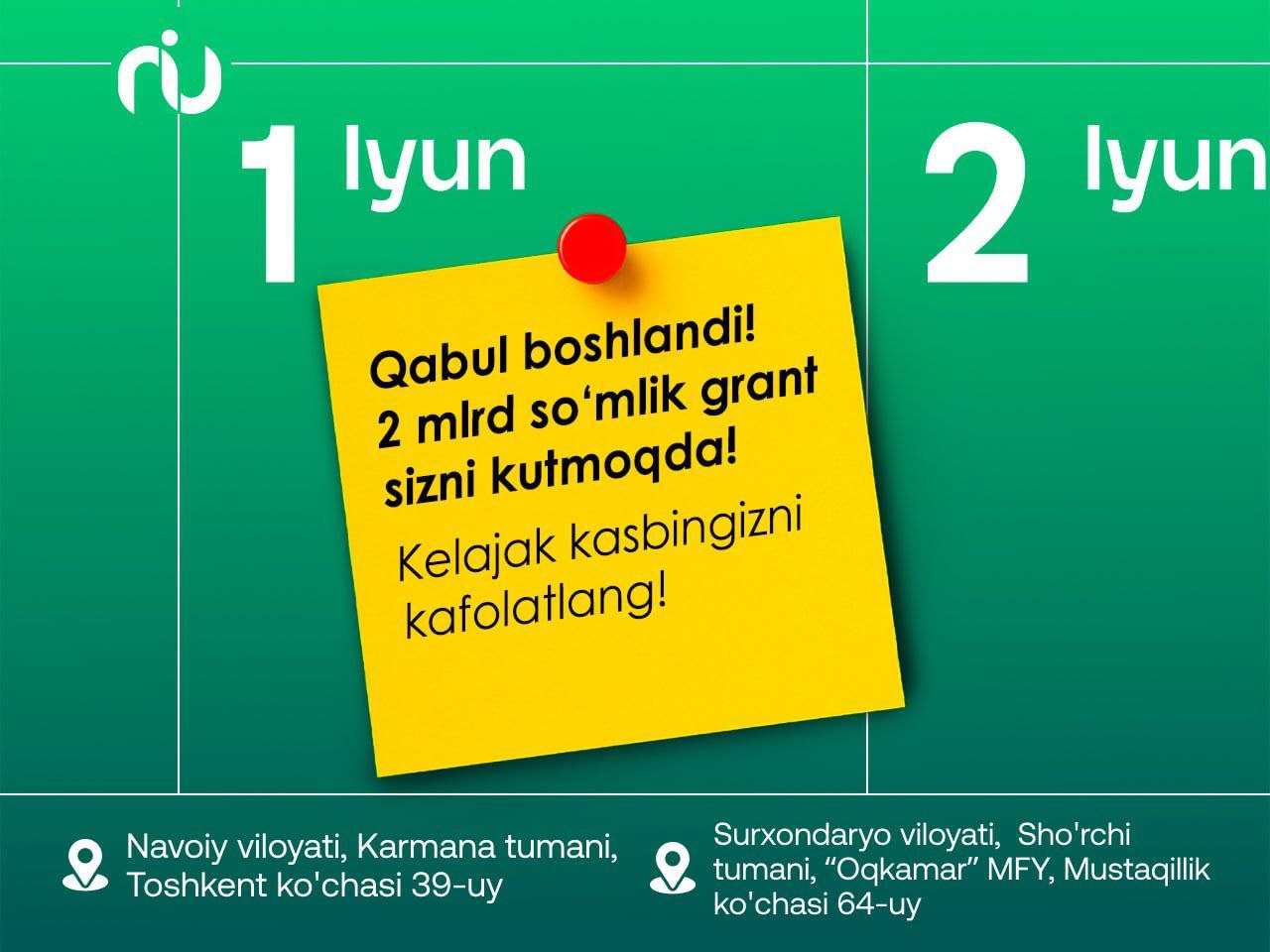 🎓 Kelajagingiz shu yerda boshlanadi – QABUL BOSHLANDI!